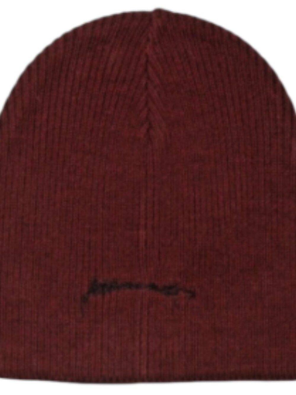 ALL SAINTS Embroidered Script Logo Beanie Ribbed NWT One Size Charred Red